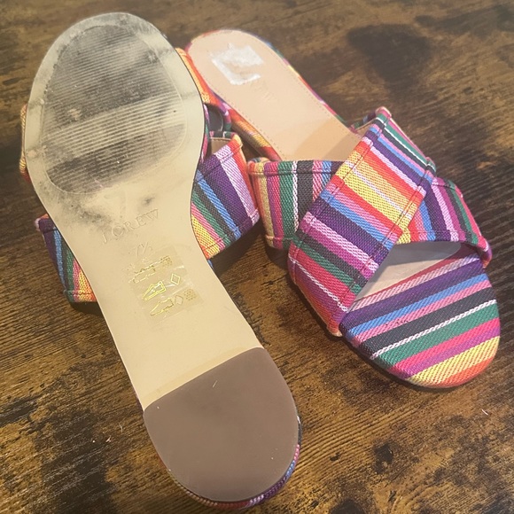 J. Crew Cora Multicolored Criss Cross Slide Sandal - Picture 9 of 10